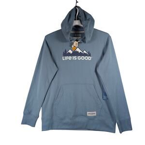 Life is Good Sweatshirt Blue Hoodie Pullover Sweater Men’s Size Large L NWT